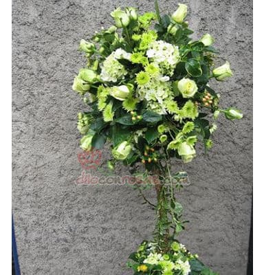 Arreglo para Aniversario con Flores Blanco | Arreglos Florales para Eventos - Cod:AGP01