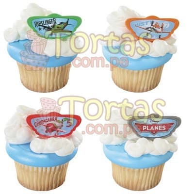 Muffins a domicilio | Muffins con adornos Aviones Disney - Cod:AVN04