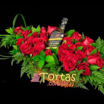 Regalo para recien Nacida | Whiskyy con Rosas - Cod:BBE08