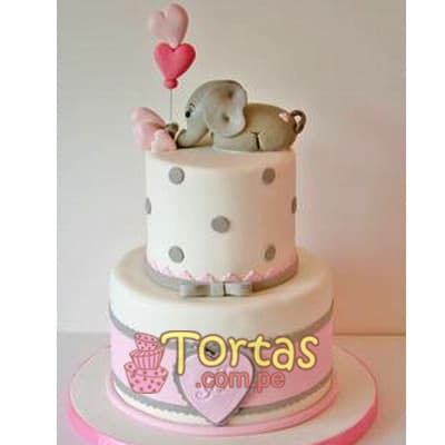 Tortas de Bebes | Torta Bebe y elefantito - Whatsapp: 980660044
