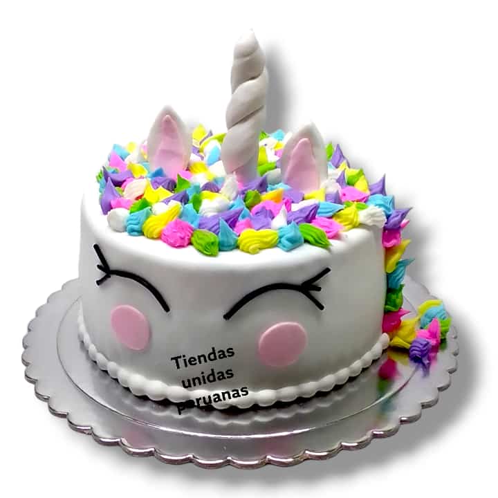 Torta Unicornio | Torta de Unicornio con crema | Tortas de Masa Elastica - Cod:COR01