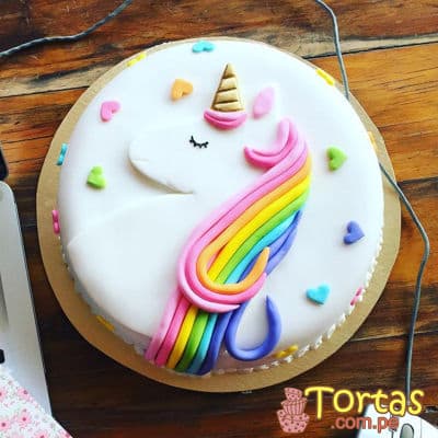 Torta Unicornio en masa elastica | Torta de unicornio - Whatsapp: 980660044