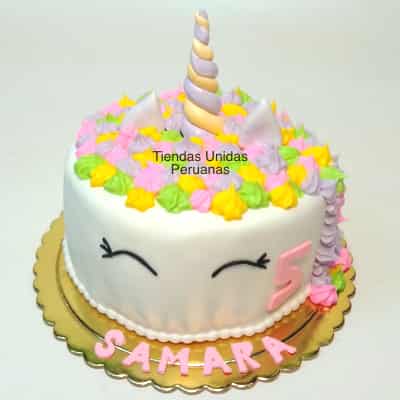 Torta de Unicornio con Crema | Torta Unicornio en glase - Whatsapp: 980660044