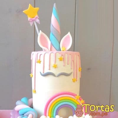Torta de Unicornio con Crema | Torta Unicornio con efecto Drip - Whatsapp: 980660044