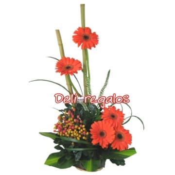 Arreglos Florales | Arreglo de Flores con Gerberas - Cod:VAT27