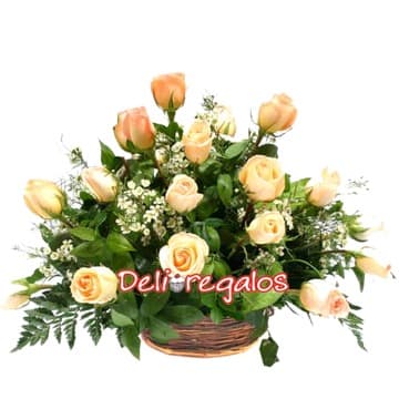 Envio de Regalos Rosas Importadas | Arreglo de 12 Rosas Melon | Arreglos Florales - Whatsapp: 980660044
