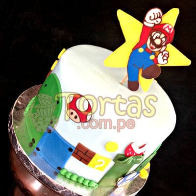 Torta con tema Mario Bros | Tortas Mario Bros - Cod:MBK04