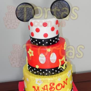 Torta Mickey Mouse | Torta Mickey Mouse de tres pisos - Cod:MCK03