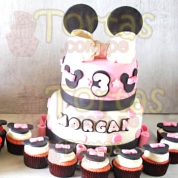 Torta Minnie con Cupcakes | Tortas De Minnie Mouse - Whatsapp: 980660044