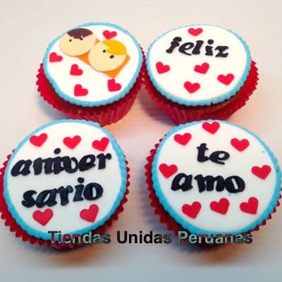 Envio de Regalos Cupcakes Aniversario | Regalos de Amor para Mujeres - Whatsapp: 980660044