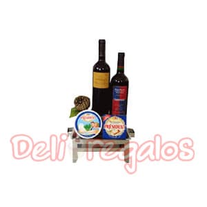 Canasta para Regalar con Parilla y Vinos | Canasta Regalo con Vinos, Canasta para vino en Mimbre - Cod:MCN04