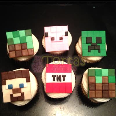 Cupcakes de MineCraft | Tortas Minecraf | Tortas | Torta Minecraft - Cod:MCT09
