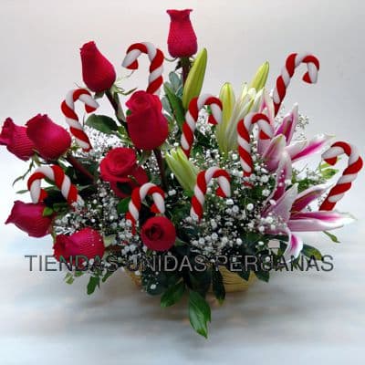 Arreglos Florales para navidad | Arreglo de Rosas para Navidad - Cod:NAV04