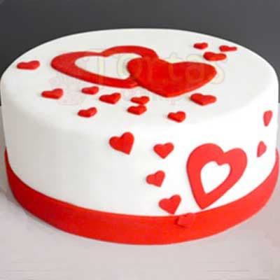 Torta de Aniversario de Novios | Torta Corazones enamorados - Whatsapp: 980660044