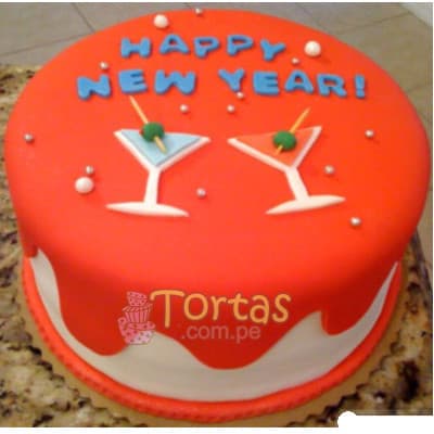 Torta con Tematica de Año Nuevo | Pastel año nuevo | Tarta de año nuevo - Cod:NYR05
