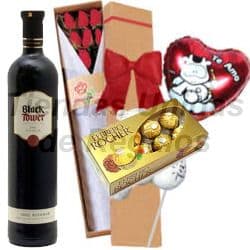 Envio de Regalos Vino con Chocolate, peluche y globo | Desayunos Delivery | Desayunos Me Late - Whatsapp: 980660044