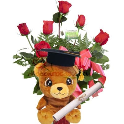 Osito Graduado | Rosas para Graduacion | Arreglos de Graduacion - Whatsapp: 980660044