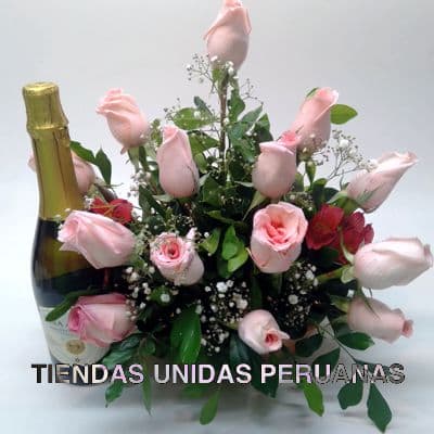Envio de Regalos Arreglo Floral con Espumante para Graduaciones - Whatsapp: 980660044