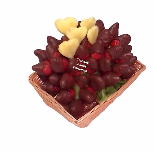 Cesta de Mimbre con Arreglo de frutas | Canastas con Frutas para Regalar - Whatsapp: 980660044