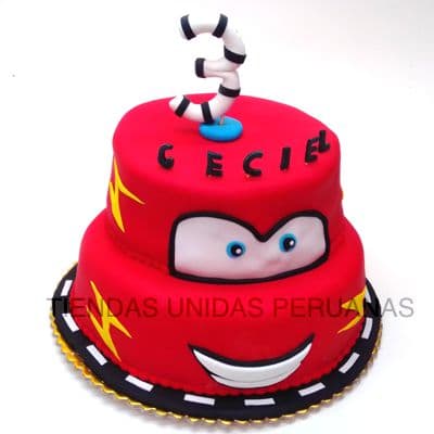 Torta Rayo Mcqueen 3 | Tortas de cars para cumpleaños | Tortas Pixar - Whatsapp: 980660044