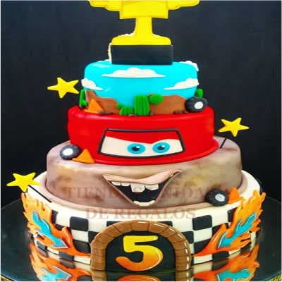 Torta Rayo Mcqueen 05 | Tortas de cars para cumpleaños | Tortas Pixar -  