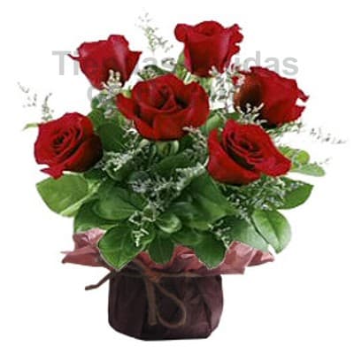 6 Rosas para dia del asistente | Arreglo Floral para Secretarias