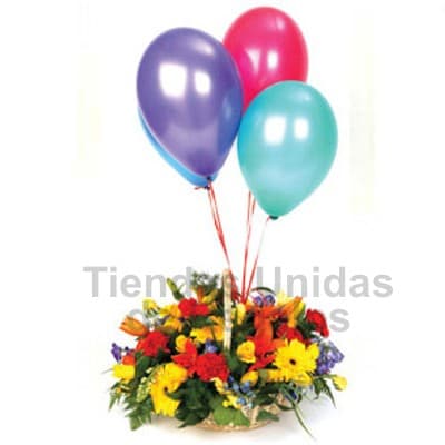 Arreglos Con Flores Y Globos | Flores con Globos - Cod:ENC09