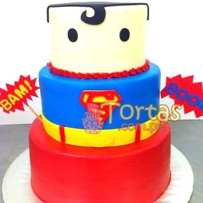 Torta de SuperMan - Tortas de Superman - Whatsapp: 980660044