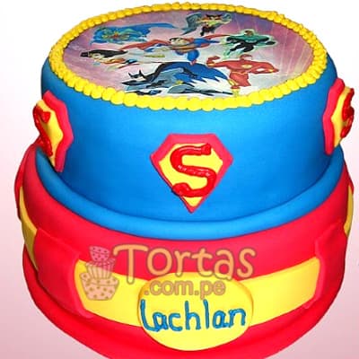 Torta con tema de SuperMan | Tortas de Superman - Whatsapp: 980660044
