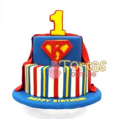 Torta Superman redonda | Tortas de Superman - Cod:SPN10