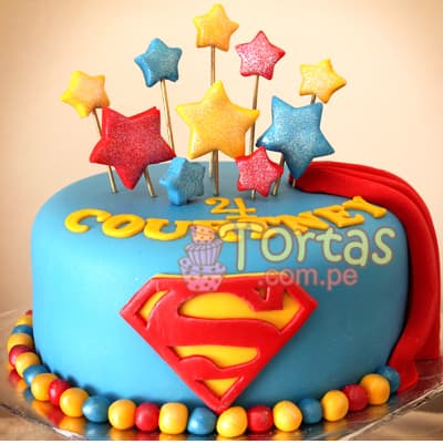 Torta del tema de Superman  | Tortas de Superman - Whatsapp: 980660044
