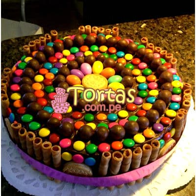 Torta de golosinas redonda | Torta De Golosinas | Candy Cake - Whatsapp: 980660044