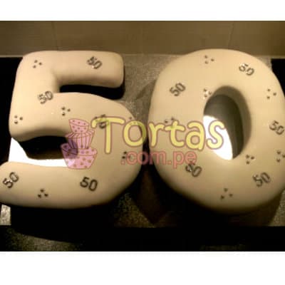 Torta 50 años  | Tortas Bodas De Oro - Cod:TCS03