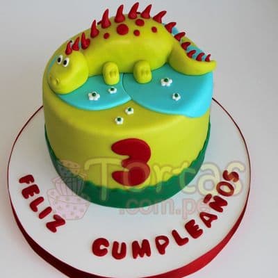 Torta Jurasica | Tortas de dinosaurios Sencillas - Whatsapp: 980660044