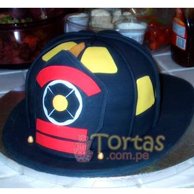 Torta de tematica de bombero | Torta bombero | Tortas de bomberos | Pastel de bombero - Cod:TMB04