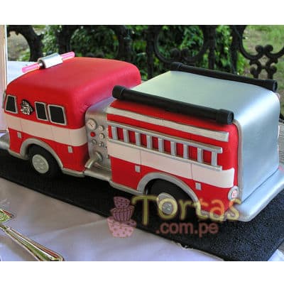 Pastel de tematica bomberos | Torta bombero | Tortas de bomberos | Pastel de bombero - Cod:TMB07