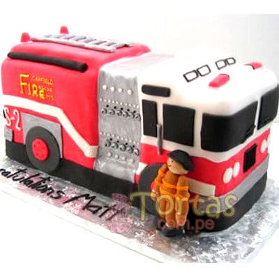 Torta bomberos | Torta bombero | Tortas de bomberos | Pastel de bombero - Cod:TMB11