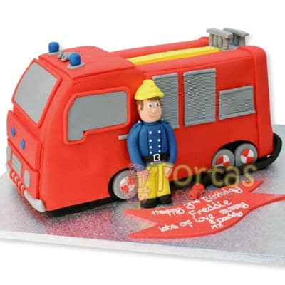 Torta para un bombero | Torta bombero | Tortas de bomberos | Pastel de bombero - Cod:TMB12