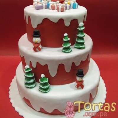 Torta arbol de Navidad de 3 pisos | Regalos de Navidad para sorprender - Whatsapp: 980660044