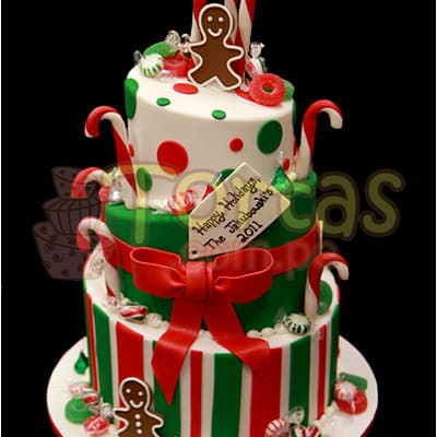 Torta de Navidad de Tres Pisos - Whatsapp: 980660044