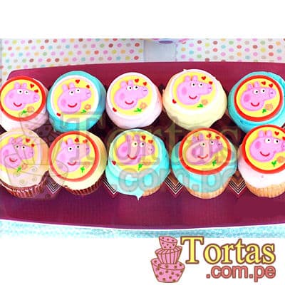 Cupcakes de Peppa Pig | Tortas Pepa Pig - Cod:TPE05