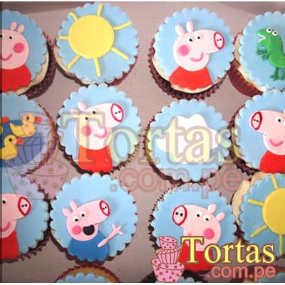 Cupcakes con Tema Peppa Pig  | Tortas Pepa Pig - Cod:TPE06