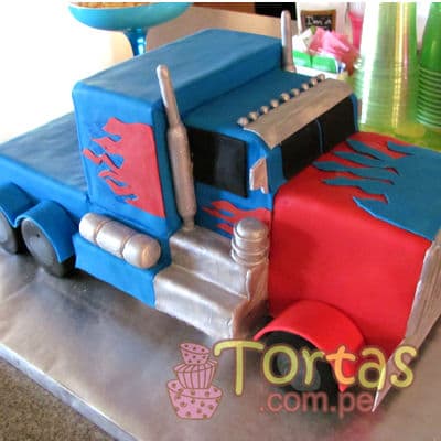 Torta de Optimus Prime | Pasteles Transformers | Tortas de transformers - Cod:TRF04