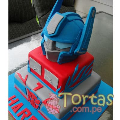 Torta de Optimus Prime | Pasteles Transformers | Tortas de transformers - Whatsapp: 980660044