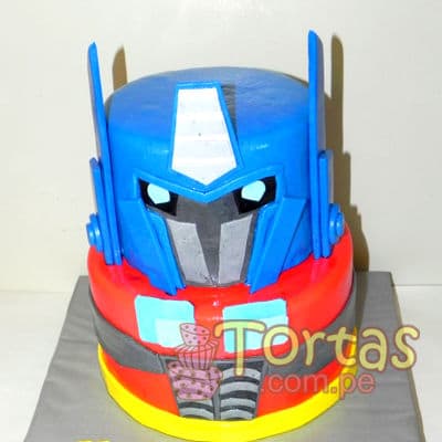 Torta Optimus Prime en 3d | Pasteles Transformers | Tortas de transformers - Whatsapp: 980660044