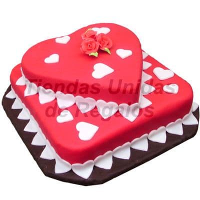 Torta Corazón dos Niveles | Torta de Corazones  - Whatsapp: 980660044