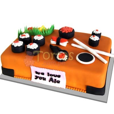 Torta Sushi y Rolls | Torta Sushi | Torta Rolls | Torta Japonesa - Cod:TRR36