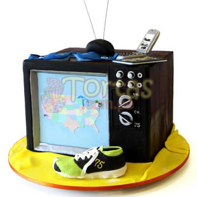 Torta Televisor | Torta con tema de Televisor - Cod:WAS21