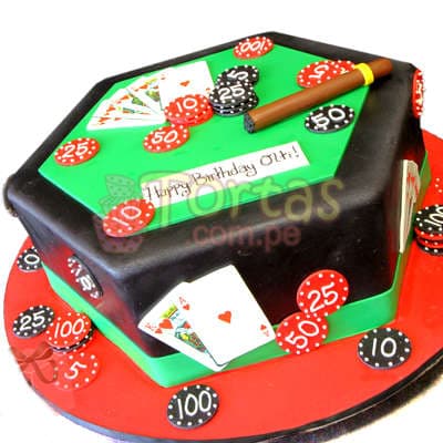 Torta Casino | Torta para Casino con habano - Whatsapp: 980660044