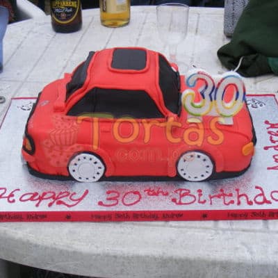 Envio de Regalos Torta en Forma de Auto | Torta Auto Rojo - Whatsapp: 980660044